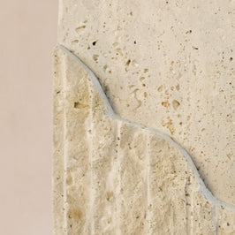 Raw-Cut Organic Vase - Rectangular - Travertine