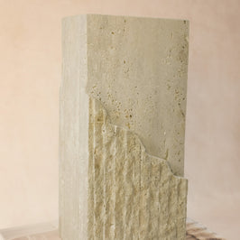 Raw-Cut Organic Vase - Rectangular - Travertine