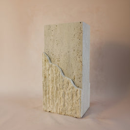 Raw-Cut Organic Vase - Rectangular - Travertine