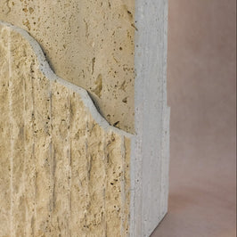 Raw-Cut Organic Vase - Rectangular - Travertine