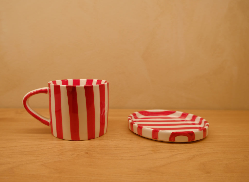 Striped Cafe Set (cup & saucer)