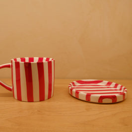 Striped Cafe Set (cup & saucer)