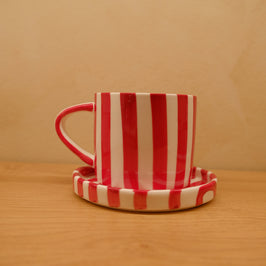 Striped Cafe Set (cup & saucer)