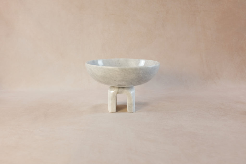 Statement Raised Arched Bowl - Marble - Sunny Gray