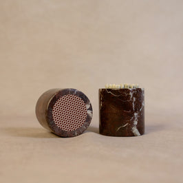 Red Marble Matchstick Holder - Angled view
