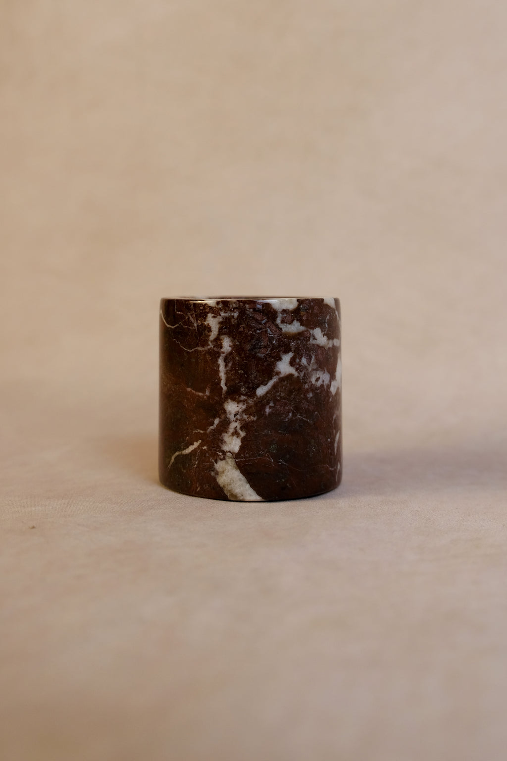 Red Marble Matchstick Holder - Front view