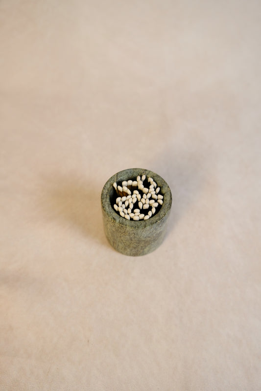 Green Marble Matchstick Holder - Top view