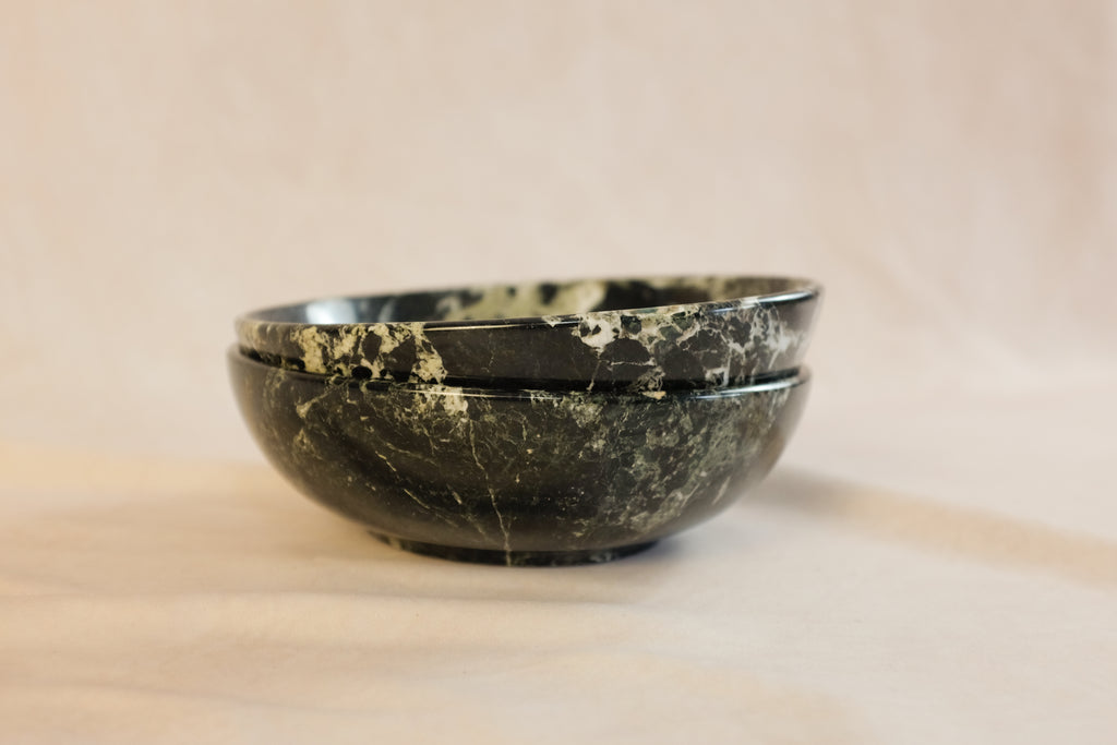 Classic Large Bowl in Black Zebra - Marble