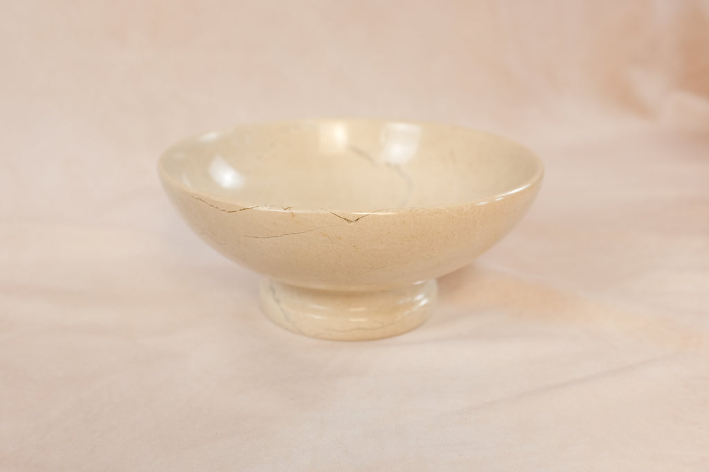 Classic Pedestal Bowl - Boticina - Marble - Side view