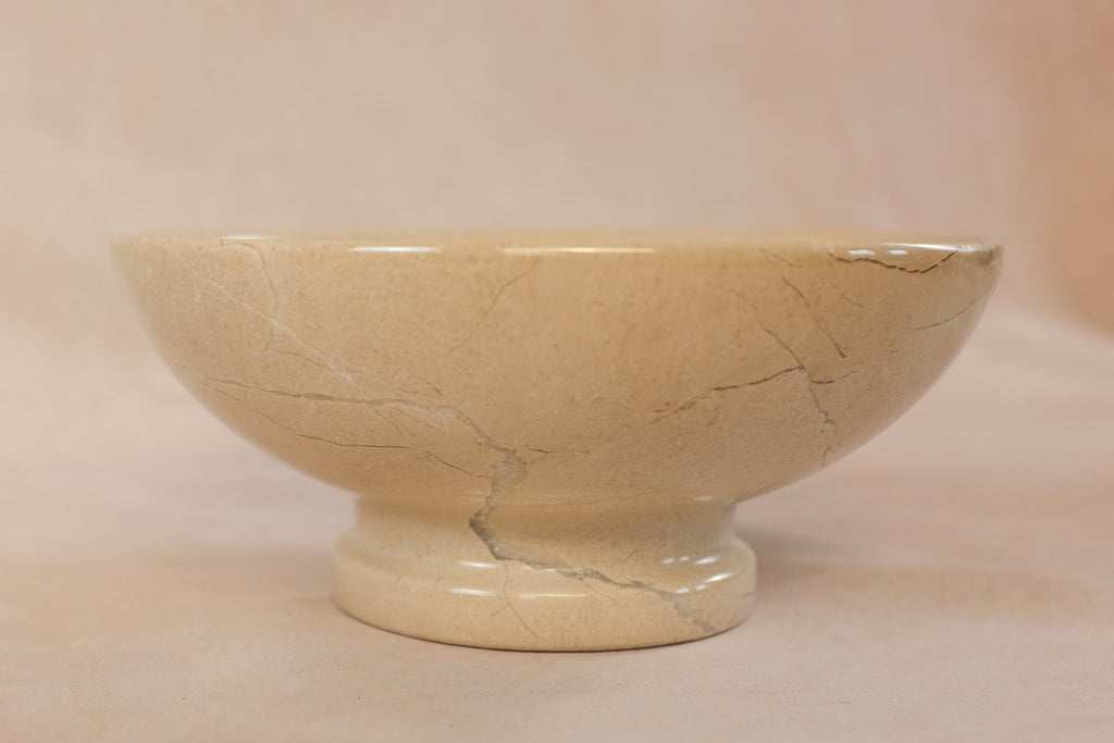 Classic Pedestal Bowl - Boticina - Marble - Side view