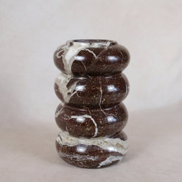 Red Marble Bubble Vase - Front view