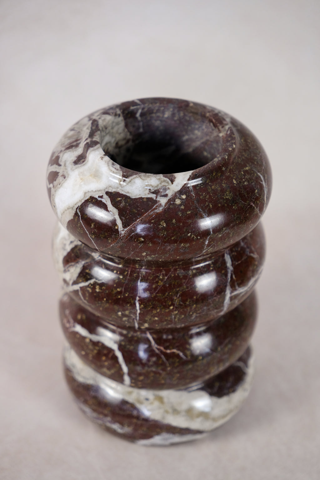 Red Marble Bubble Vase - Angled view