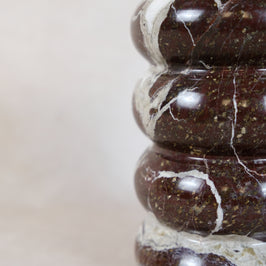 Red Marble Bubble Vase - Detail of the handcrafted finish