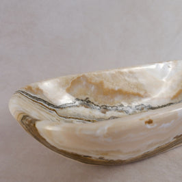 Oval Brown Marble Bowl - premium material detail