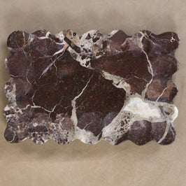 Red Marble Pebbled Edge Tray - Top view