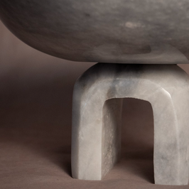 Statement Raised Arched Bowl - Marble - Sunny Gray