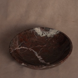 Classic Medium Marble Bowl - Red Zebra Marble - Top view