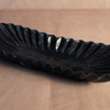 Oblong Fluted Bowl - Jet Black Marble