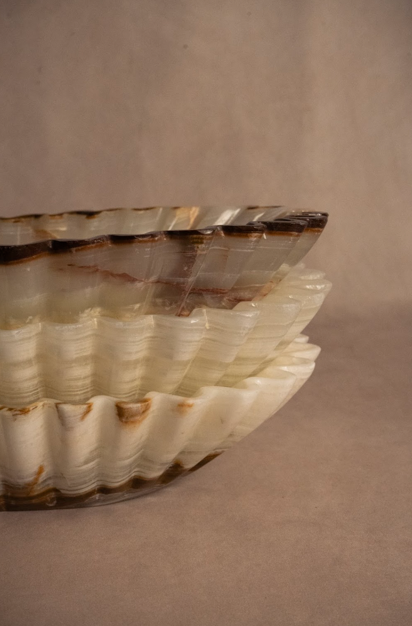 Heirloom Fluted Bowl - Light Green Onyx - Medium