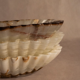 Heirloom Fluted Bowl - Light Green Onyx - Medium