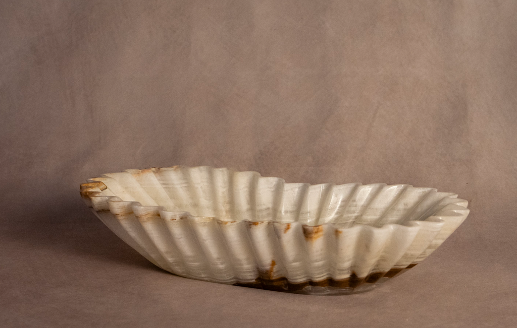 Heirloom Fluted Bowl - Light Green Onyx - Medium