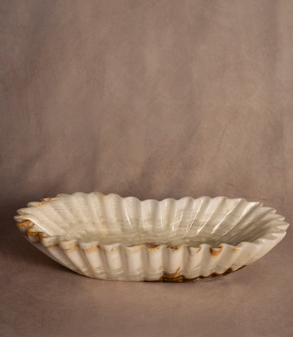 Heirloom Fluted Bowl - Light Green Onyx - Medium