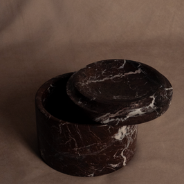 Round Keepsake  Red Zebra - Marble Box
