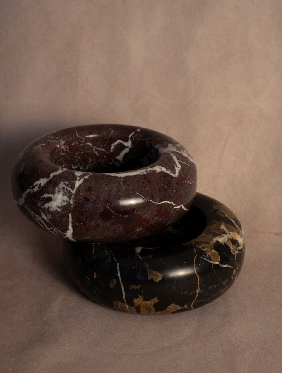 Donut Bowl - Red Zebra - Marble