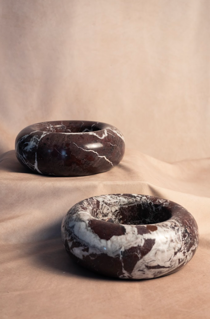 Donut Bowl - Red Zebra - Marble
