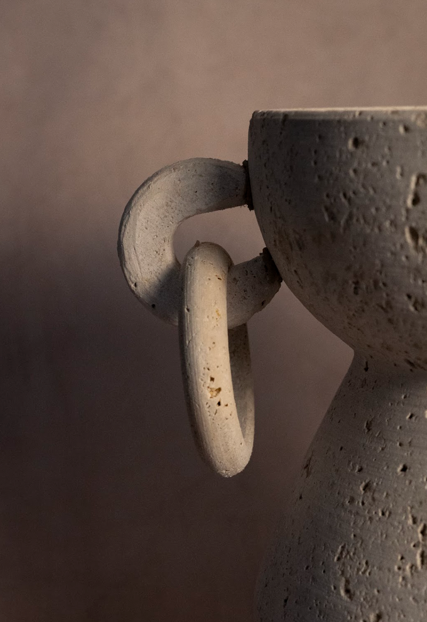 Vase With Rings - Travertine