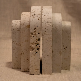 Signature Arched Bookend - 3 Plate - Travertine
