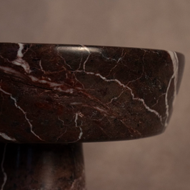 Heirloom Pedestal Bowl- Red Zebra Marble