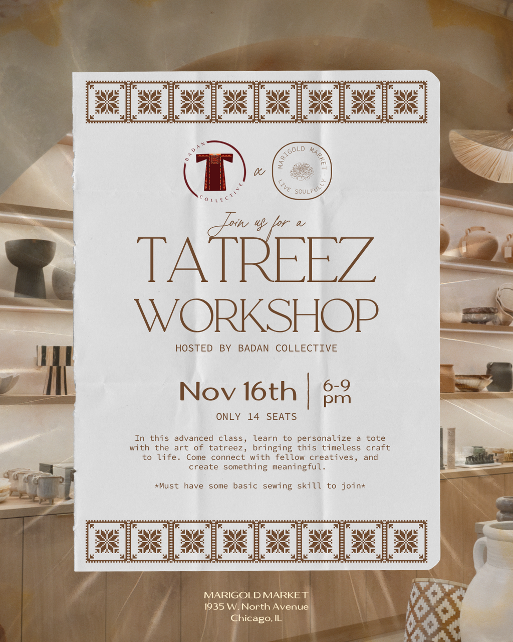 Tatreez Workshop with Badan Collective