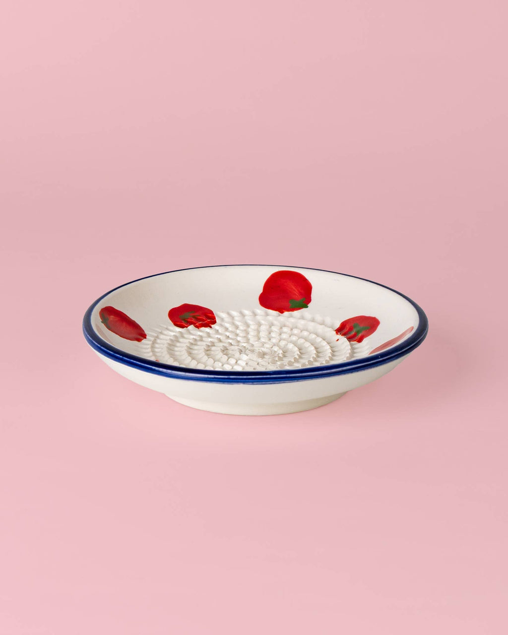 Ceramic Garlic Grater Plate - Small Blue & White - Pomodoro