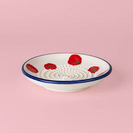 Ceramic Garlic Grater Plate - Small Blue & White - Pomodoro