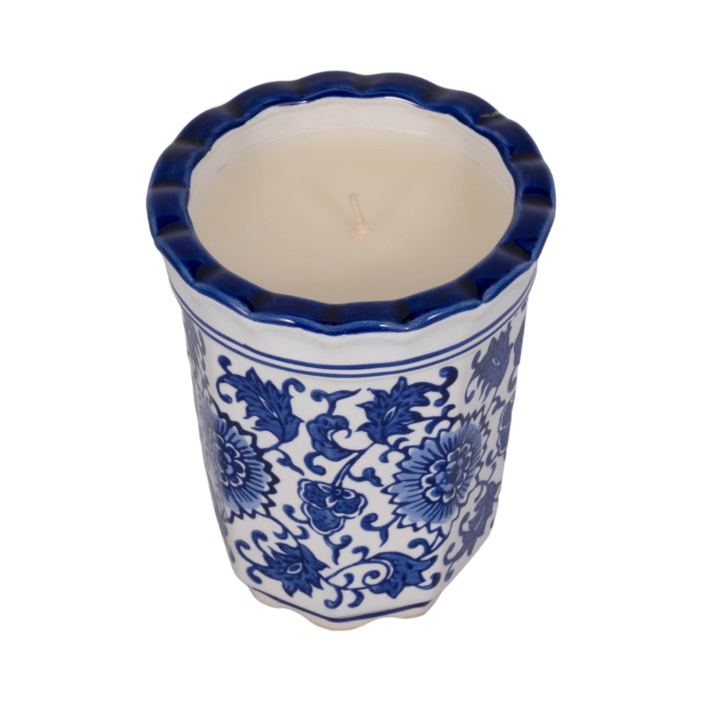 Jasmine Blue/White Ceramic Scented Candle
