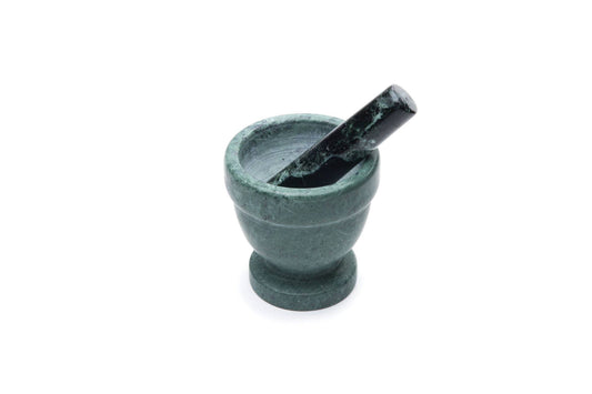 Marble Mortar and Pestle, Green, 4"