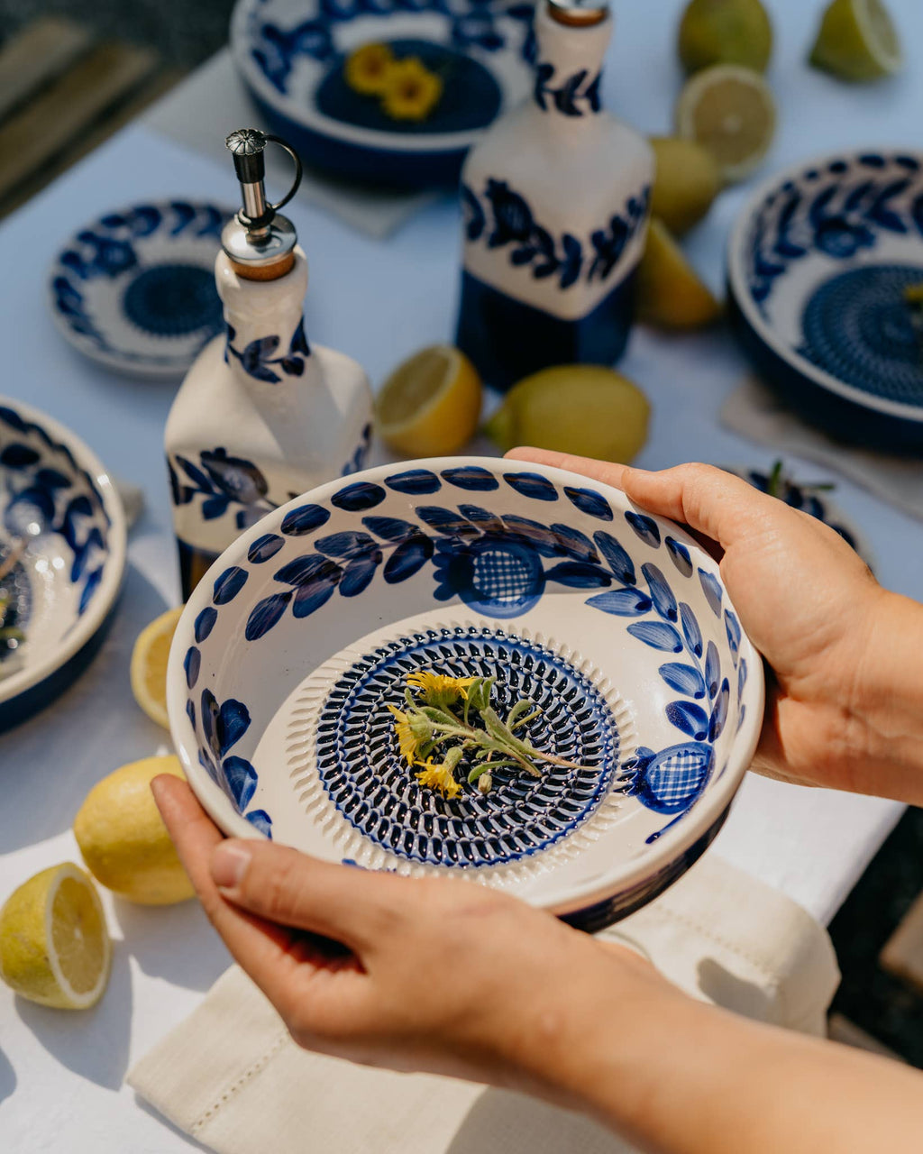 Blue Ceramic Garlic Grater Plate – Traditional Nerja