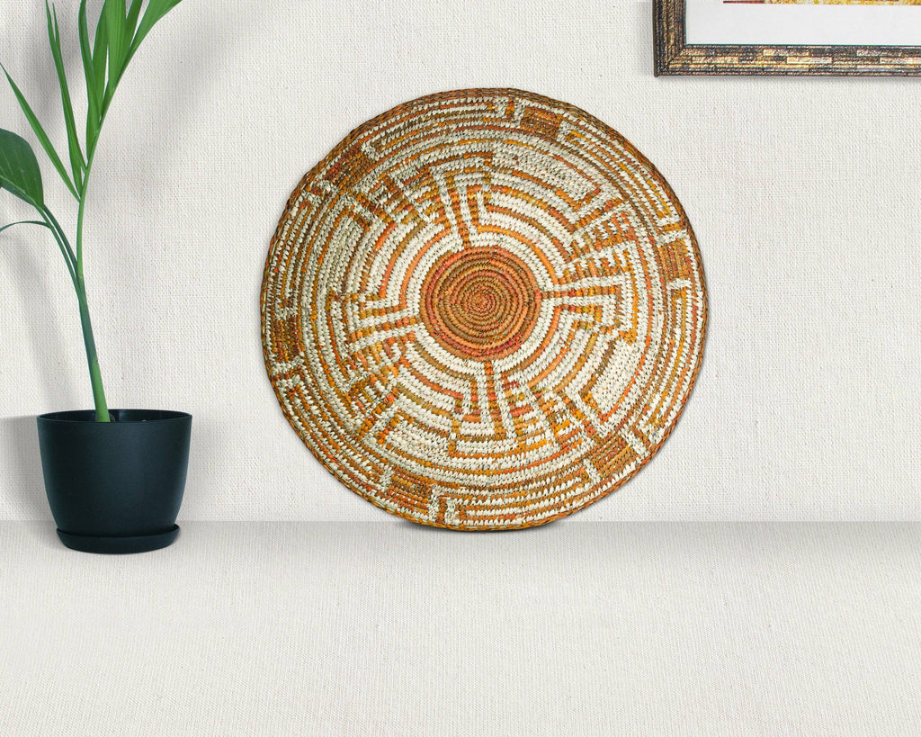 Sunset Orange Abstract Basket