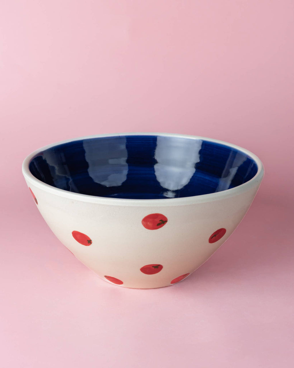 Ceramic Salad Bowl 1.5 L - 21 cm - White & Blue - Pomodoro