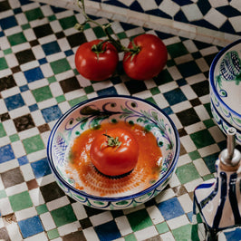 Large Ceramic Garlic Grater Plate - Blue Granada