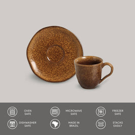 Organic Espresso coffee cup and Saucer 4.06 Oz Dijon
