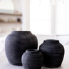 Leon Black Wash Round Vase Small