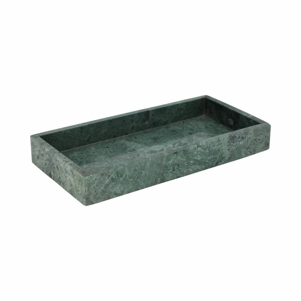 Green 12x6 in. Marble Rectangular Modern Candle Tray