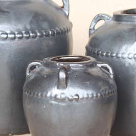 Dumont Grey Glazed Vase With Handles Small