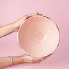 Ceramic salad bowl 1,5l - 21cm/PINK AND CHOCOLATE BROWN