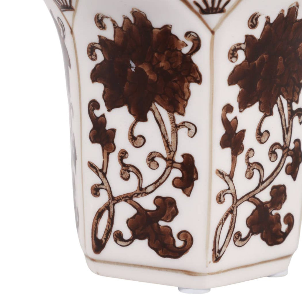 Lavender Verbena Brown Ceramic Fluted Scented Candle