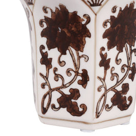 Lavender Verbena Brown Ceramic Fluted Scented Candle