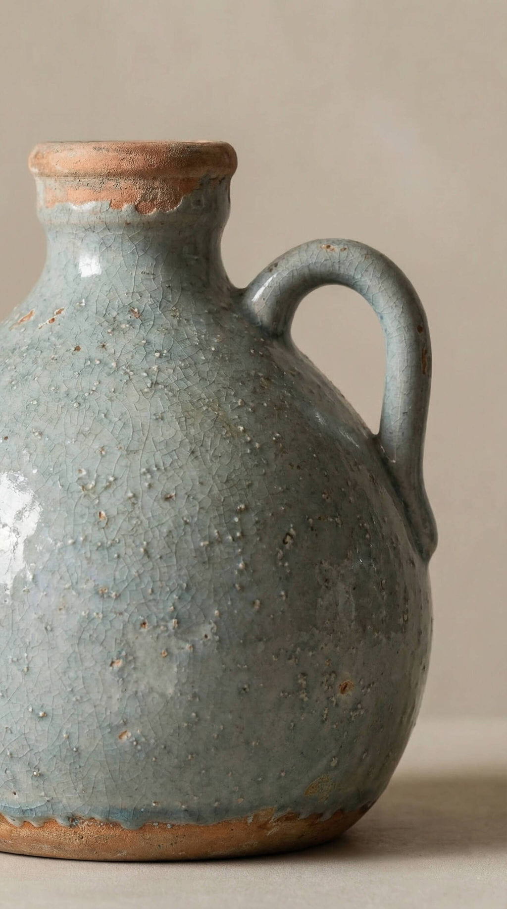 Ceramic Jug Vase, Vintage Style, Blue Grey - Delphi
