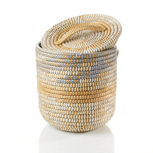 Tall Lidded Seashore Basket